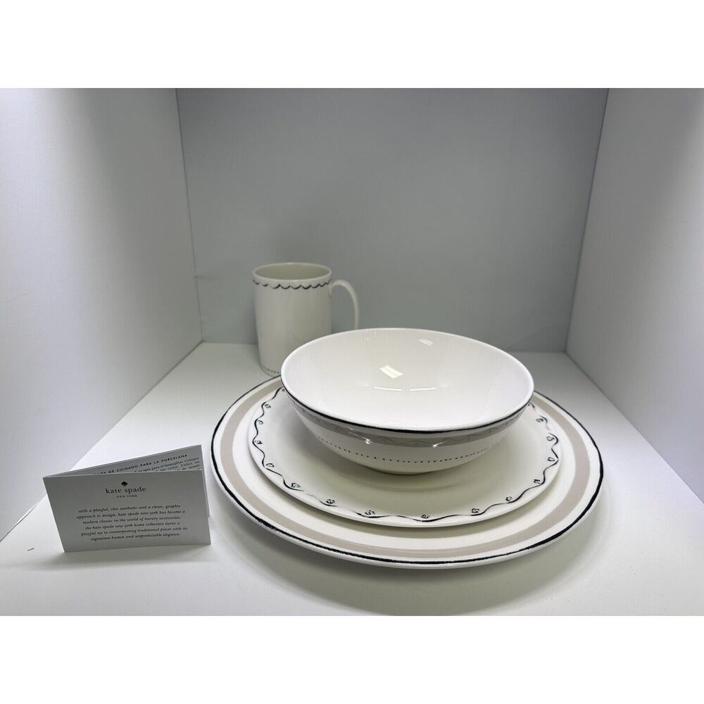 Kate Spade New York 875135 Union Square Taupe Dinnerware 4-Piece Place Setting